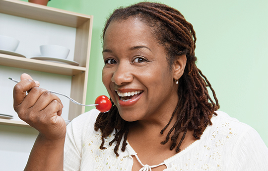 a woman smiling for the camera